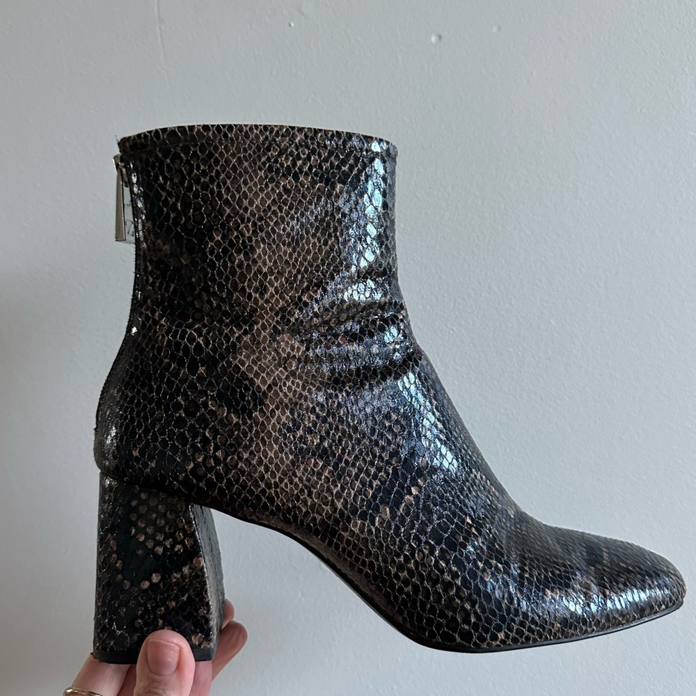 Zara Snakeskin Ankle Boots